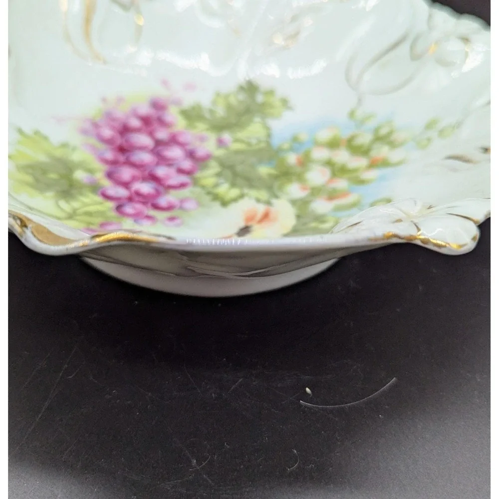 Antique Art Nouveau PS Germany Fruit Centerpiece Bowl Transferware 10